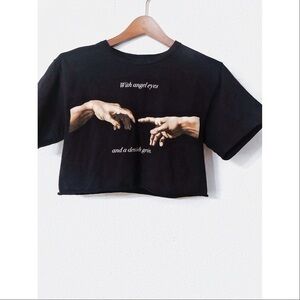 Fashion Nova graphic crop top nwot